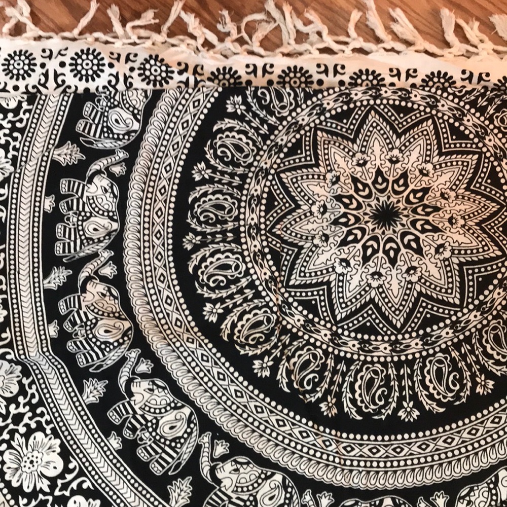 84” length x 100” height elephant tapestry
